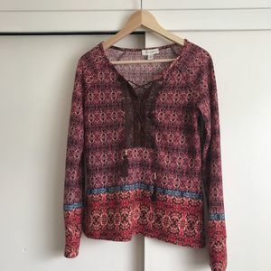 Vintage America Boho Tassel Tie Top